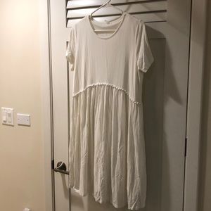 Pinkblush Maternity White T Shirt Dress with Poms